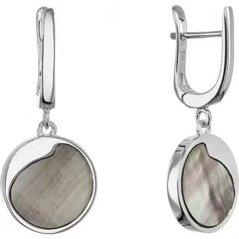 Oblečení a móda Stříbrné visací náušnice s černou perletí 11739.3