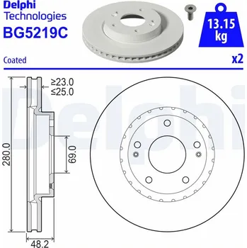 Brzdový kotouč Brzdový kotouč DELPHI BG5219C