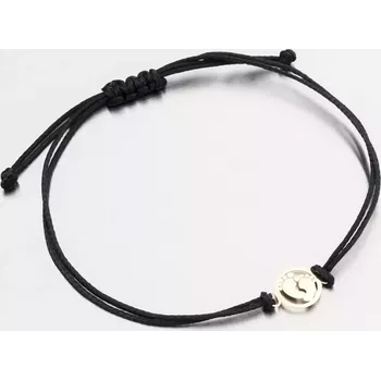 Náramek Náramek žluté zlato 585 černý provázkový s přívěskem LT14-012-ZL délka 22 cm