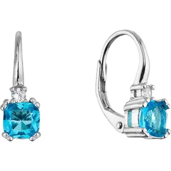 Oblečení a móda Stříbrné náušnice s modrými zirkony 11631.3