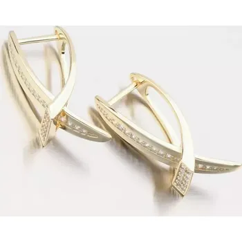 Náušnice Dámské náušnice stříbro 925 zirkon zlacené PKL-2273