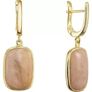 Oblečení a móda Pozlacené náušnice s fosilním korálem 11741.3