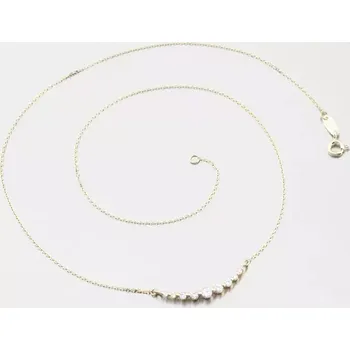 Náhrdelník Dámský náhrdelník žluté zlato 585 zirkon DZF4157-ZL-ZIR délka 42 cm