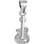 Stříbrný přívěsek kytara se zirkony 14036.1 crystal