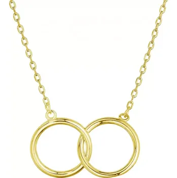 Náhrdelník Pozlacený stříbrný náhrdelník s kroužky 62026