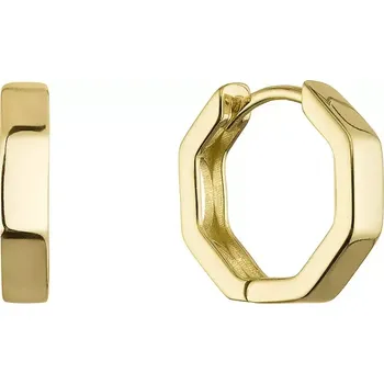 Oblečení a móda Pozlacené stříbrné náušnice hranaté kruhy 61102