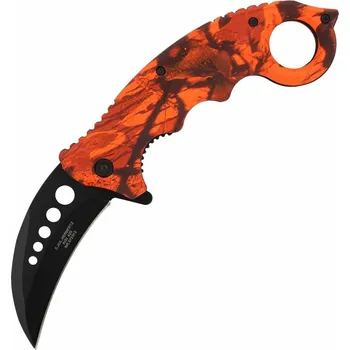 kapesní nůž Herbertz ART000138 CJH Camo Rot kapesní nůž - karambit 7,3 cm, černá, červená maskovací, plast