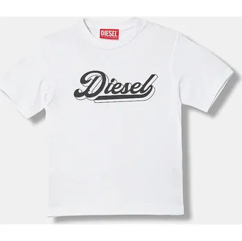 Dětské bavlněné tričko Diesel TCORS OVER T-SHIRT J02869.KYA1M bílá 00X, vel. 120