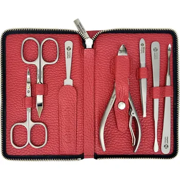 NIEGELOH SOLINGEN Dámská kožená sada na manikúru 82068 červená