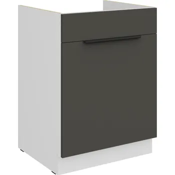 Kuchyňská skříňka 60 ZL 1S BB, Spodní kuchyňská zásuvková skříňka PREMIUM BOX, pod dřez Aria grafit​​/bílá