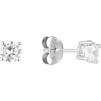 Náušnice Evolution Group s.r.o. Stříbrné náušnice pecky s kulatým zirkonem 11530.1 crystal