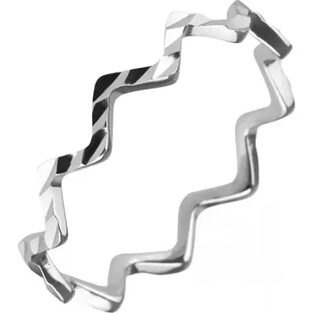 Prsten Stříbrný prsten zubatý s ozdobným prolisováním 65008 velikost 56