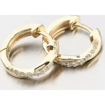 Oblečení a móda Dámské náušnice žluté zlato 585 zirkon kruhy DZF4104-ZL-ZIR