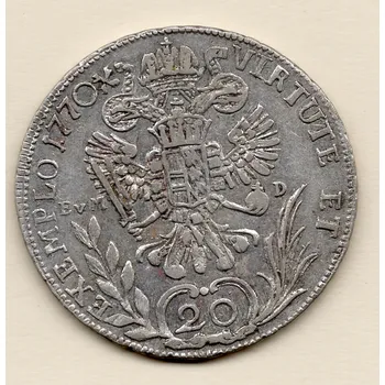 Sběratelství Mincovna Kremnica Josef II. – 20 krejcar 1770 B/EVM-D Kremnica
