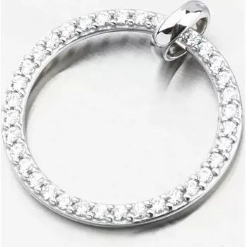 Přívěsek Dámský přívěsek bílé zlato 585 zirkon kruh DZF3775-B-ZIR
