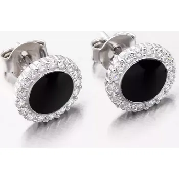 Náušnice Dámské náušnice stříbro 925 zirkon a onyxem UPST-121629