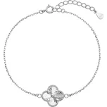 Stříbrný náramek se vzorovaným čtyřlístkem 63022