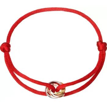 Náramek Kabbalah náramek s trojbarevnými kroužky 13092.3 red