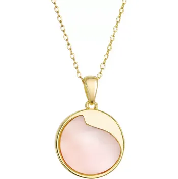 Náhrdelník Pozlacený náhrdelník s růžovou perletí 12167.3