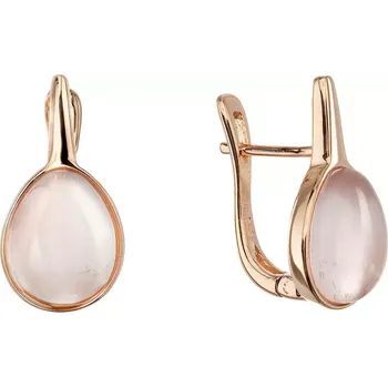 Oblečení a móda Pozlacené náušnice kapky s pravým růženínem 11730.3 rose gold