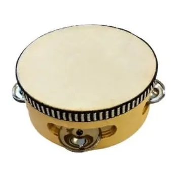 Tamburína GRV TB-43H Tambourine With Head 4" (3 Jingles)