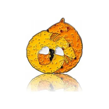 Příprava kávy Pinbox - Objímající se lišky - kovová brož