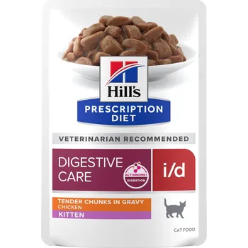 Krmivo pro kočku 12x85g Hill's Prescription Diet i/d Digestive Care Kitten kuřecí v omáčce vlhké krmivo kočka