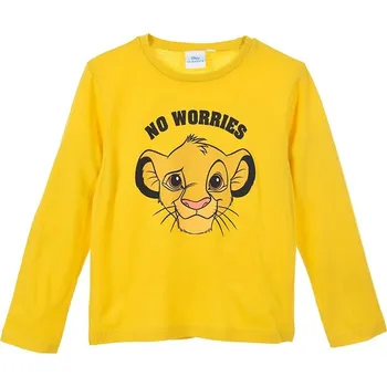 Dětská móda Žluté tričko s dlouhým rukávem The Lion King Velikost: 110