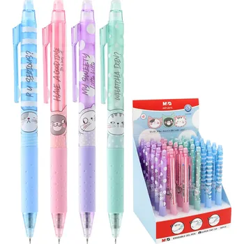 Pero gelové /gumovací M&G iErase So Many Cats Pastel - modrá náplň (mix /cena 1ks)