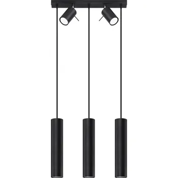 Závěsné svítidlo RING 3 černé moderní s pohyblivým stínidlem do obýváku a jídelny
