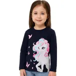 DÍVČÍ TRIČKO S KONÍKEM NOVINKA Barva: Tmavě modrá, Velikost: 116