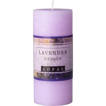 Svíčka Válec Rustic 70x160mm Lavender design, sv.fialová vonná svíčka