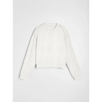 Dámská mikina Sinsay - Basic crewneck mikina s příměsí viskózy „soft touch“ - krémová - 013GZ-01X - 013GZ-01X-XS