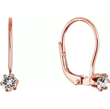 Oblečení a móda Pozlacené visací náušnice se Swarovski krystalem 31322.1 rose gold