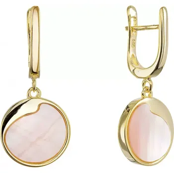 Oblečení a móda Pozlacené visací náušnice s růžovou perletí 11739.3