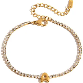 Náramek ELENYS Písmeno A – pozlacený náramek 18K žluté zlato Délka náramku: 16+5 cm / max. 21 cm