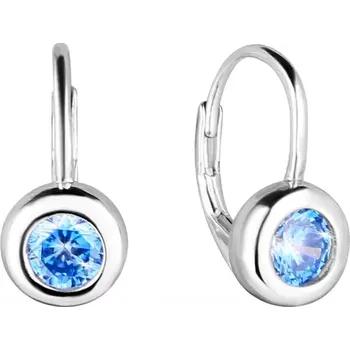 Náušnice Stříbrné náušnice visací s modrým zirkonem 11548.3 aqua