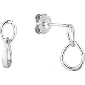 Náušnice Stříbrné náušnice dva malé oválky 61045