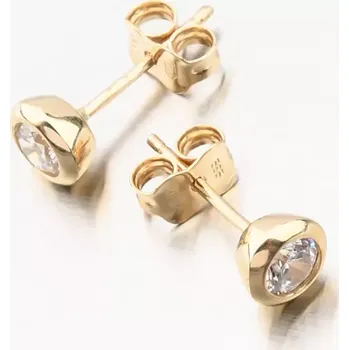 Šperk Dámské náušnice žluté zlato 585 zirkon 143P-121808