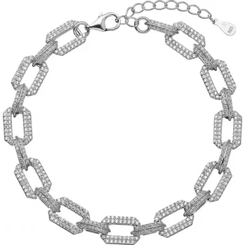 Oblečení a móda Stříbrný náramek očka se zirkony 13084.1