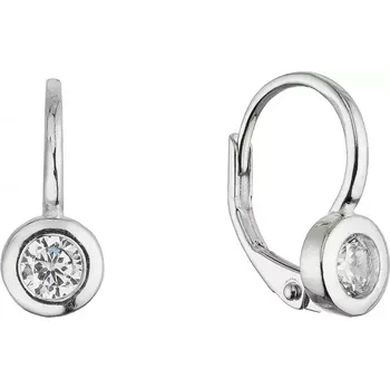 Náušnice Stříbrné náušnice kulaté se zirkonem 11617.1