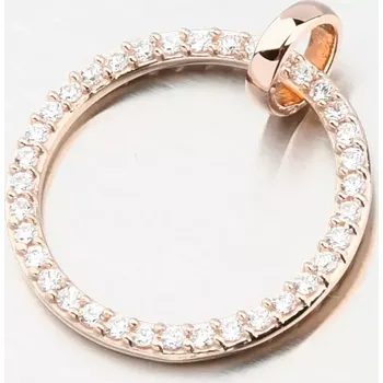 Přívěsek Dámský přívěsek růžové zlato 585 zirkon kruh DZF3775-CV-ZIR