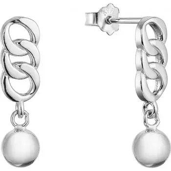 Oblečení a móda Stříbrné náušnice visící kulička na řetízku 61027