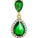 Pozlacený přívěsek zelená kapka 14071.3 green