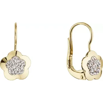 Oblečení a móda Zlaté 14 karátové náušnice kytička se zirkony 91Z00069