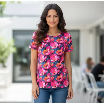 Dámské tričko Dámské tričko květy červené vlčí máky JerryJane