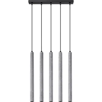 Moderní betonové závěsné svítidlo Pastelo 5L šedé do obýváku, jídelny nebo kuchyně