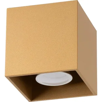 Stropní svítidlo čtvercové QUAD 1 zlaté kovové moderní do obývacího pokoje SOLLUX LIGHTING