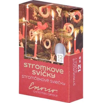 Vánoční dekorace Vánoční stromkové svíčky 12ks červené