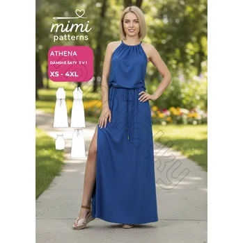 Nit Dámský komerční střih, Šaty 3v1, Athena - Tištěný střih